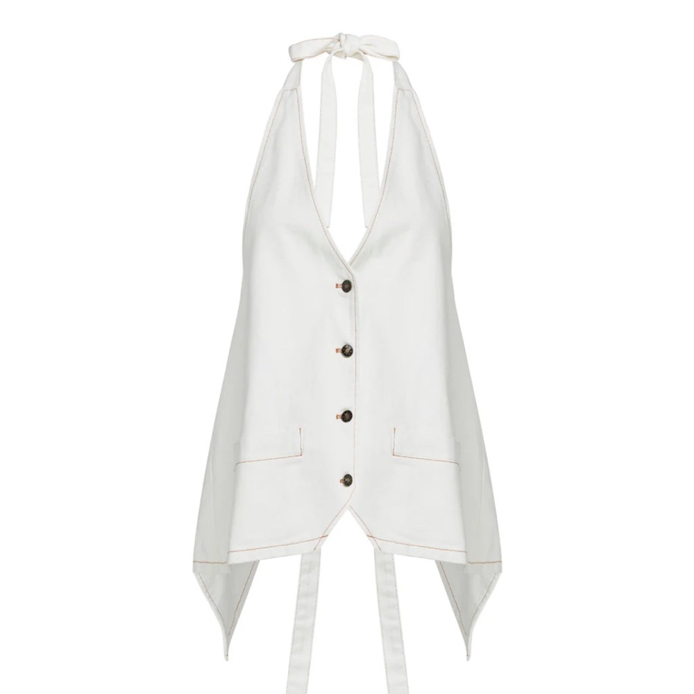 Lioness Hills Halter Top in Porcelain, Size XS